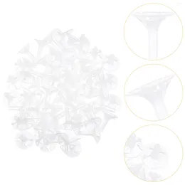 Decorative Flowers 100 Pcs Chocolate Torus Cake Decoration Clear Fixed Base DIY Package Packing Plastic Ball Holder Bride Candy Bouquet