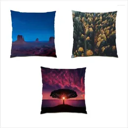 Pillow Sofa Throw Covers Natural Decoration Home Leaves Living Room Snow Mountains Cover 45x45 Flower E1340