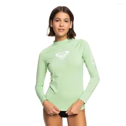 Women's Swimwear Women Surf Rash Guard Surfing Diving Tight Long Sleeve T Shirt Floatsuit Skins Top UV Protection Swimming RashGuard