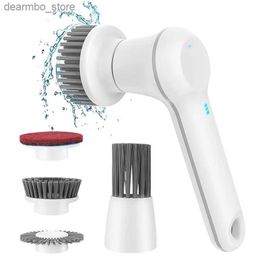 Cleaning Brushes Electric Spin Scrubber Cordless Cleanin Brush with 4 Replaceable Brush Heads Rechareable Power Cleanin Brush for Bathroom L49