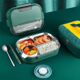 Bento Boxes Portable Stainless Steel Lunch Box For Japanese Style Insulated Bento Box Food Storae Snack Containers Children School Office L49