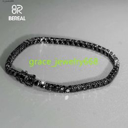 New Design Black Vvs Moissanite Tennis Chain Necklace Pass Diamond Tester Iced Out Diamond 925 Silver Bracelet For Men Women