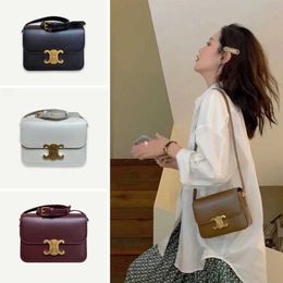 High end Designer bags for Celli women same leather small square bag tofu bag one shoulder cross carry box bag female Original 1:1 with real logo and box