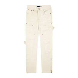 Män sträcker jeans mode vita denim byxor för manlig vår och hösten casual pantalones hombres l vvvjeans mode byxor hög slutkvalitet jeans v logotyp