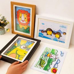 Frames A4 Children Art Frame Magnetic Front Open Kids Painting Frametory Wood Artwork Pictures Posters Pos Display Home Decor