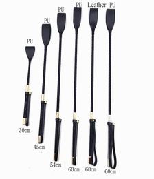 Massage 3060cm Black PU Leather Spanking Paddle Long Whip Flirting Slave BDSM Bondage Flogger Sex Toys For Women Adults SM Games5477645