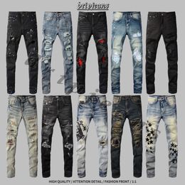 amr-jeans yüksek kaliteli erkek kot tasarımcı kot moda kot pantolon lüks pantolon sıkıntılı yırtık kot slim fit motosiklet pantolon skinny jeans ABD damla kot pantolon