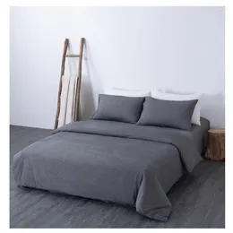 Bedding Sets LISM Cotton Sheet Pillowcase & Duvet Cover 4 Pcs Japan Style Woven Solid