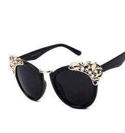 Luxury Rhinestone Diamond Sunglasses Women Europe Style Eyeglasses Fashion Models Glasses Personality Cat Eye Sunglass Whole4487445