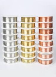 020304050608mm 10Roll Alloy Cord Silver Gold Colour Craft Beads Rope Copper Wires Beading Wire For DIY Jewelry5560579