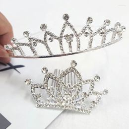 Hair Clips Children Princess Crystal Tiaras Crowns Rhinestone Comb Girls Hairpin Bridal Wedding Accessories Jewellery