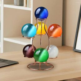 Decorative Plates Durable Ball Rack Display Stand With Faux Crystal Balls Metal For Home Office Decor Fortune Holder Organiser