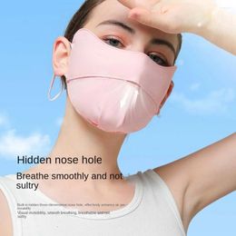 Scarves Anti UV Silk Mask Adjustable Solid Color Protection Sunscreen Face Scarf Polyester Cover Riding