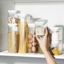 Storage Bottles 500/800/1300/1800ml Plastic Food Container Refrigerator Noodle Rice Grains Box Kitchen Organisers Accessories