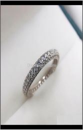 Drop Delivery 2021 Eternity Promise Ring 925 Sier Micro Pave 5A Zircon Cz Engagement Wedding Band Rings For Women Jewelry 4Lynh4977556