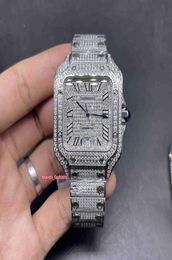 Men039s Ice diamonds silver stainless steel case full diamond shine good automatic watch7160765