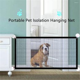 Cat Carriers Dog Gate Mesh Fence For Indoor Outdoor Safe Pet Supplies Foldable Barrier Fences Kitchen Staircase Home