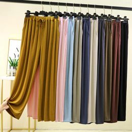 Women's Pants Modal Loose Wide Leg High Waist Casual Drapped Pant Summer Straight Trousers Solid Colour All Match Plus Size