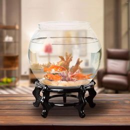 Decorative Plates Wooden Fishbowl Display Stand Plant For Living Room Home Indoor