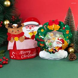 Gift Wrap LBSISI Life-Merry Christmas Candy Bag Transparent Snack Chocolate Cookies Spring Festival Kid Party Supplies 50Pcs