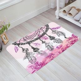 Carpets Pink Dream Catcher Circle Feather Flower Kitchen Doormat Bedroom Bath Floor Carpet House Hold Door Mat Area Rugs Home Decor