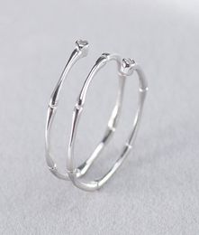100 Real 925 Sterling Silver Rings for Women Bamboo Texture Double Spiral RZircon Opening Ring Korean Fine Jewellery Gifts YMR4629631898