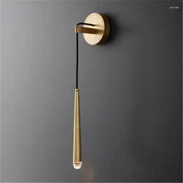 Wall Lamp CX131BF Nordic Minimalist Gold Led Parlour Bedroom Bedside Retro Brass El Cafe Clothes Shop Aisle Light