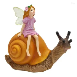 Garden Decorations Fairy & Snail Statue Large Outdoor Snails Sculpture Resin Decoration Funny Animal Crafts