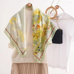 Scarves Flower Headband Square Silk Scarf Head Printing Hair Band Collocation Clothing Accessories Pastoral Style