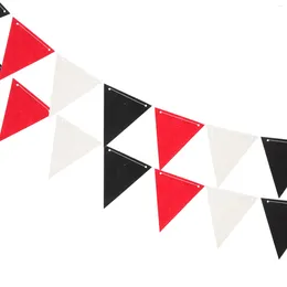 Party Decoration 2 Pcs Red Black And White Pennant Banner Background Decor Po Graduation Non-woven Fabric Wall Bride Crafted