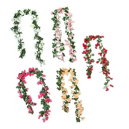 Decorative Flowers Artificial Vine Hanging Plants 180cm Green Leaves Garland Silk Rose For Table Door Runner Home Decoration