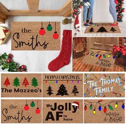 Carpets Thick Soft Blankets Size 1PCS Christmas Decoration Doormat Farmhouse Happy Slip Indoor Floor Fuzzy Rug