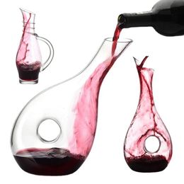 10001500ML Decanter Leadfree Crystal Wine Separator Snailshaped Awakening Pot Longnecked Distiller Household Bar Alcoholics 240415