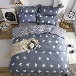 Bedding Sets Star 3/4pcs Girl Kid Bed Cover Set Cartoon Duvet Adult Child Sheets And Pillowcases Flower Plaid Comforter