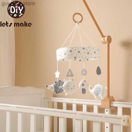 Mobiles# Lets Make 1pc Nordic Style Baby Bed Bell Cartoon Animal Mobile Rattles Toy 0-12 Months Carousel Crib Holder Gifts For Newborns Y240415Y240417P8AG