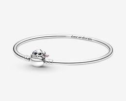 High polish Stitch Biting Clasp Bangle 100 925 Sterling Silver Bracelet Fashion Jewellery Making For Women Gifts8075441