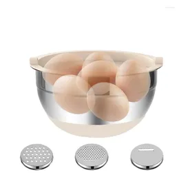 Pans Mixing Bowls With Lids Set Stainless Steel Nesting Storage Graters Salad Bowl Kitchen Non-Slip Bottoms For
