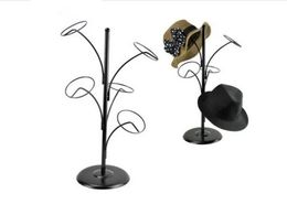 Multifunction hat display stand fashion five rings cap display rack metal wigbagpursetie display property holder 8449669