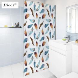 Window Stickers DICOR Colorful Feather Fashion Stained Glass Sticker DIY Decorative Film Modern Home Decor Art BLT2137