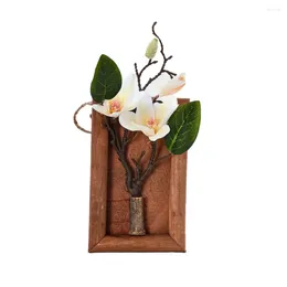 Decorative Flowers Wooden Po Frames Artificial Fake Magnolia Flower Wall Art Home Decor For Garden Accessories Wholesale