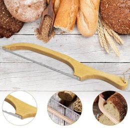 Baking Tools Bow Bread Cutter Slicer Wooden Bagel Stainless Steel Portable Cutting Kitchen Tool