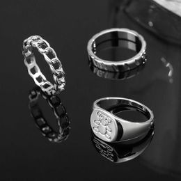 Korean New Cute Cartoon Bear Fashionable and Sweet Alloy Joint Ring Set, Three Piece