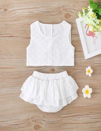 Baby Clothing Sets Hollow Out VestRuffle Pants Outfits Summer Kids Boutique Clothes 02T Infant Girls Sleeveless 2 PC Suit5866574