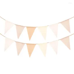 Party Decoration 2PCSColorful Jute Linen Pennant Flags Banner Birthday Wedding Christmas Decorations Bunting Banners Hanging For Home Decor