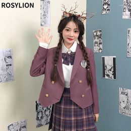 Clothing Sets Ladies Long Sleeve Blazer Suit And Skirt Set Girls Sexy Cute Sweet School Uniforms Japanese JK Uniform College Pleated Outfits