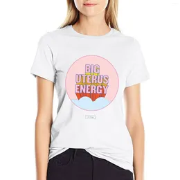 Women's Polos BIG UTERUS ENERGY (uterus Optional) T-Shirt Tee Shirt Cute T-shirts For Women Western Dress