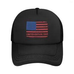 Ball Caps Fashion USA Flag 1983 Limited Edition Birthday Baseball Cap Men Women Breathable Trucker Hat Sports