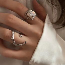 Band Rings rings class rings abstract forest entwined geometric Jewellery restoring ancient ways stud rings couple rings for women tangled sugar cubes band ring 02