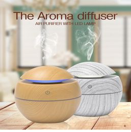 Essential Oil Diffuser 130ml Oil Diffuser Wood Air Humidifier Wood Grain Aroma Diffusers Cool Mist Humidifier with Timer Adjustabl7294419