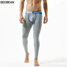 Men's Thermal Underwear SEOBEAN Pants Fashion U-pouch Bag Push Up Tide Autumn Monolayer Thin Leggings Long Johns